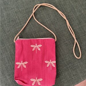 NWOT Red Dragonfly Patterned Crossbody Bag